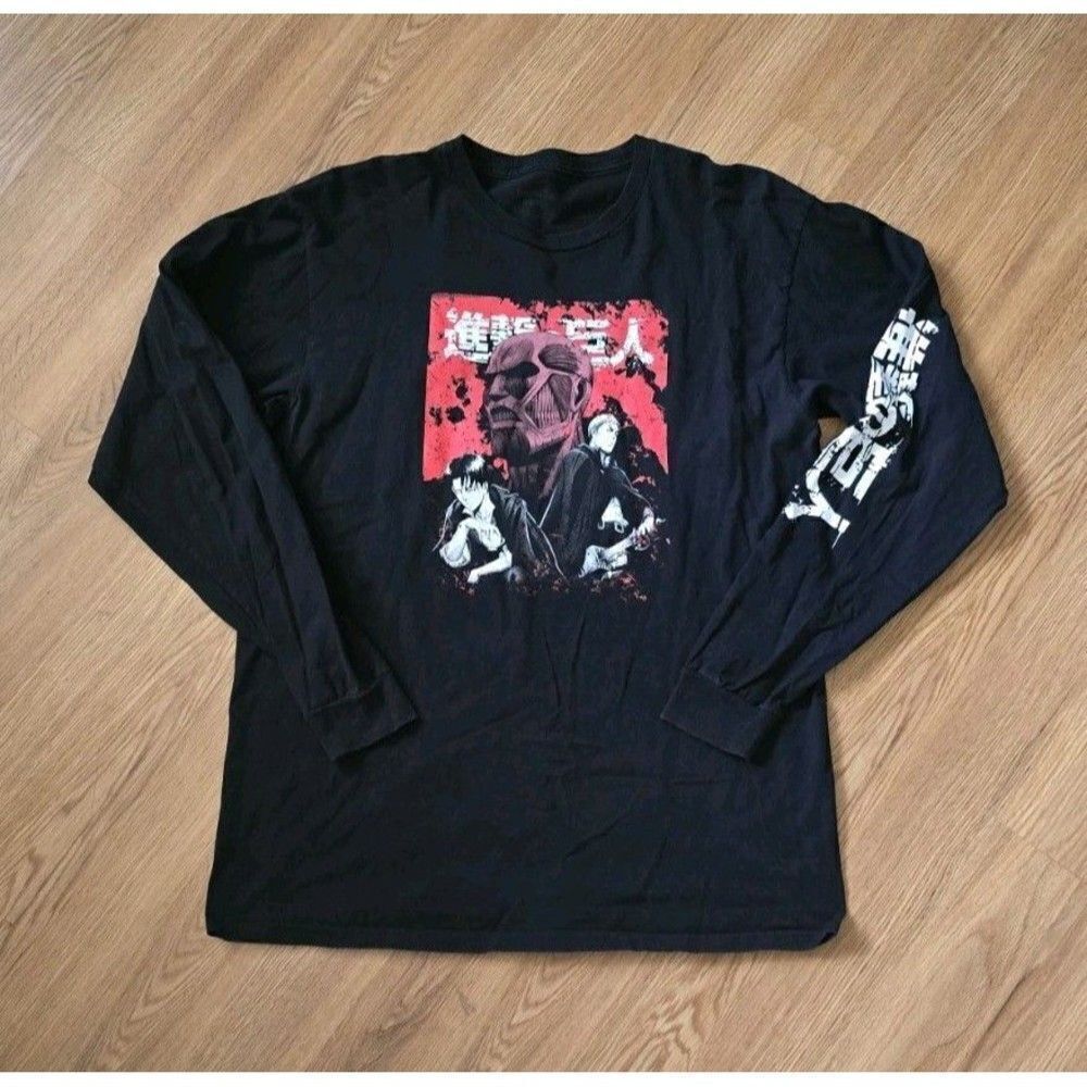 Kodansha Anime Attack on Titan Long Sleeve T-Shirt Levi Erwin size L HTF Japan